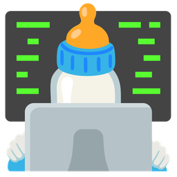 Laptop and Baby bottle