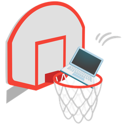 Laptop and Basketball