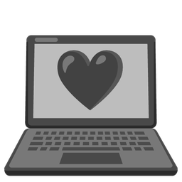Laptop and Black heart