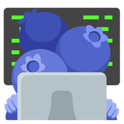 Laptop and Blueberries