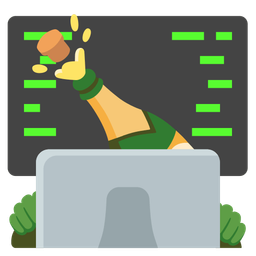 Laptop and Bottle with popping cork