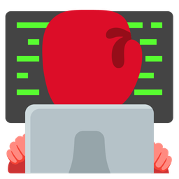 Laptop and Boxing glove