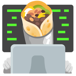 Laptop and Burrito