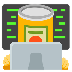 Laptop and Canned food