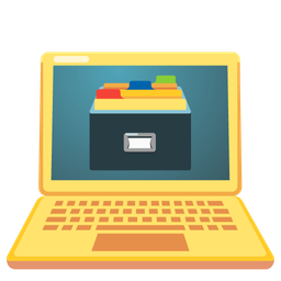 Laptop and Card file box