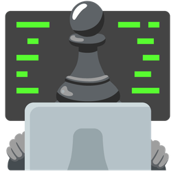 Laptop and Chess pawn