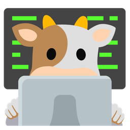 Laptop and Cow face