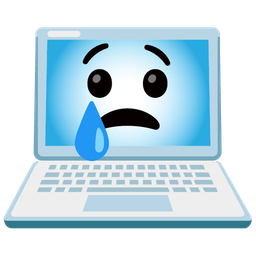 Laptop and Crying face