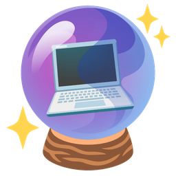 Laptop and Crystal ball