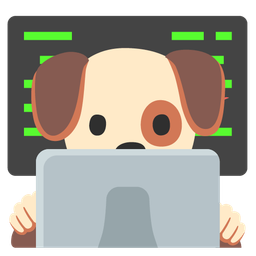Laptop and Dog face