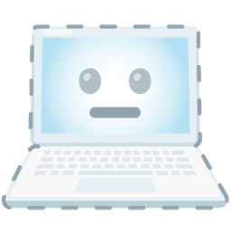 Laptop and Dotted line face