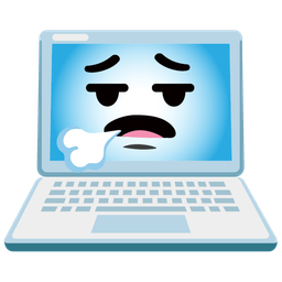 Laptop and Face exhaling