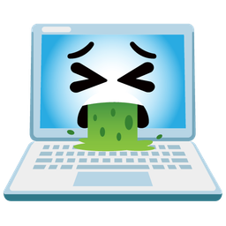 Laptop and Face vomiting