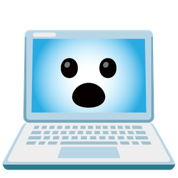 Laptop and Face with open mouth