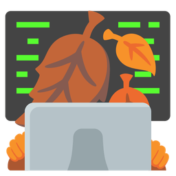 Laptop and Fallen leaf
