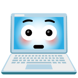 Laptop and Flushed face