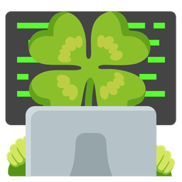 Laptop and Four leaf clover