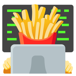 Laptop and French fries