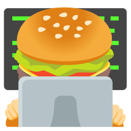 Laptop and Hamburger