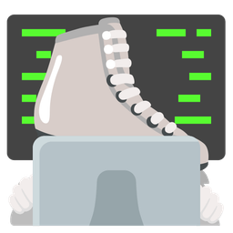 Laptop and Ice skate