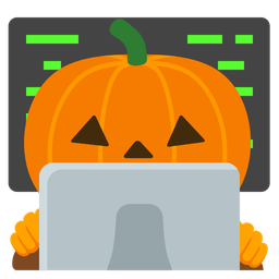 Laptop and Jack-o-lantern