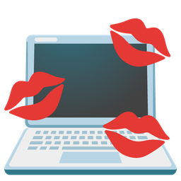 Laptop and Kiss mark