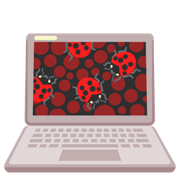 Laptop and Lady beetle