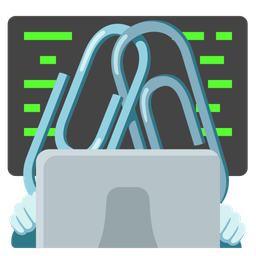 Laptop and Linked paperclips