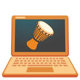 Laptop and Long drum