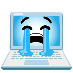 Laptop and Loudly crying face