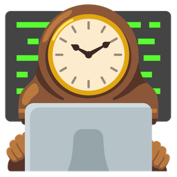 Laptop and Mantelpiece clock