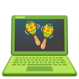 Laptop and Maracas