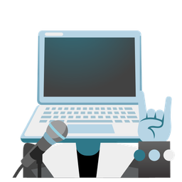 Laptop and Microphone