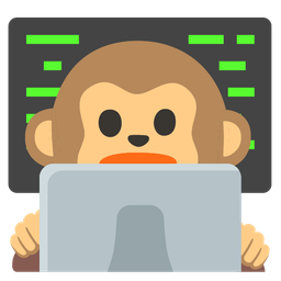 Laptop and Monkey face