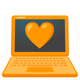Laptop and Orange heart