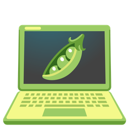 Laptop and Pea pod