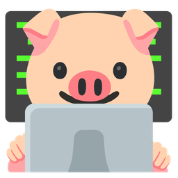 Laptop and Pig face