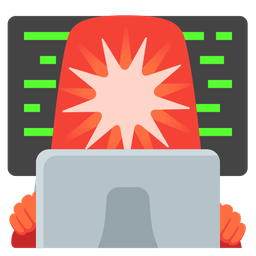 Laptop and Police car light