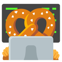 Laptop and Pretzel
