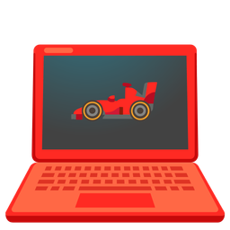 Laptop and Racing car