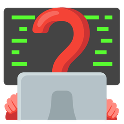 Laptop and Red question mark