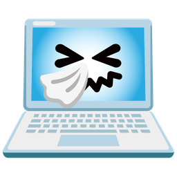 Laptop and Sneezing face