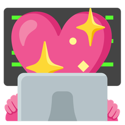 Laptop and Sparkling heart