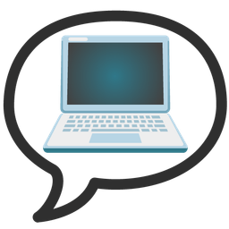 Laptop and Speech balloon