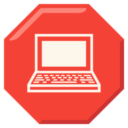 Laptop and Stop sign