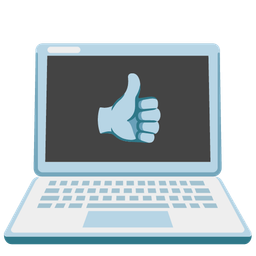 Laptop and Thumbs up