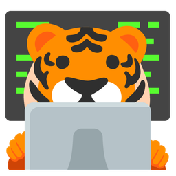 Laptop and Tiger face