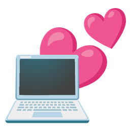 Laptop and Two hearts