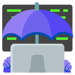 Laptop and Umbrella