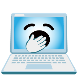 Laptop and Yawning face